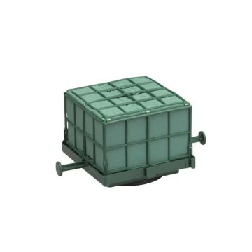 OASIS® Wet floral foam for car cavalcade, wedding decoration, plastic base, mesh, suction cup, green, 4.3"x4.3"x3.5"/11x11x9cm