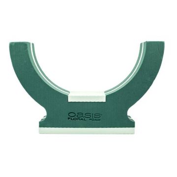 OASIS® Wet floral foam with urn placement area, funeral floristry, polystyrene rigid foam bottom, green, 19"x4"x11"/47x10x29cm