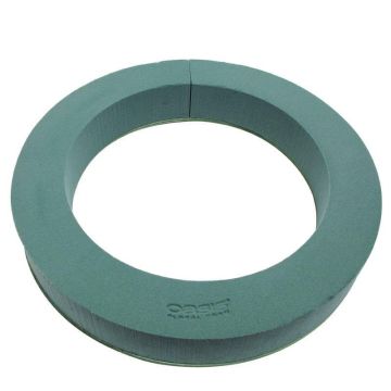 OASIS® Wet floral foam Wreath, Bioline wooden base, green, Ø17"/44cm
