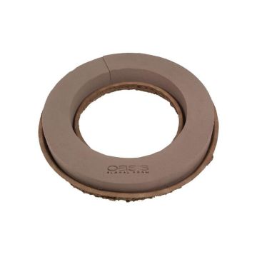 OASIS® Wet floral foam wreath, NatureSource 20% bio-based raw materials, Biolit recycled paper tray, brown, 2.4"/6cm, Ø18"/44.5cm OASIS® Wet floral foam wreath, NatureSource 20% bio-based raw materials, Biolit recycled paper tray, brown, 2.4"/6cm, Ø18"/44.5cm