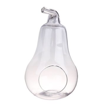 Plant terrarium YVIE in pear shape, glass, clear, 14"/36,5cm, Ø8"/21cm