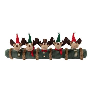 Christmas Draught excluder AMANTA with Rentieren, brown, 35"x5.9"x5.9"/90x15x15cm Christmas Draught excluder AMANTA with Rentieren, brown, 35"x5.9"x5.9"/90x15x15cm