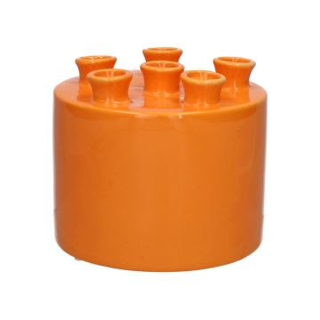 Flower vase VIVIANNE with 6 openings, dolomite, orange, 5.6"/14.3cm, Ø6.7"/17cm Flower vase VIVIANNE with 6 openings, dolomite, orange, 5.6"/14.3cm, Ø6.7"/17cm