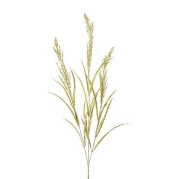 Decorative branch Wood small-reed BUTINA with panicles, green, 33"/85cm