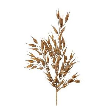 SNOLHE decorative smooth oat branch with ears, brown, 65cm