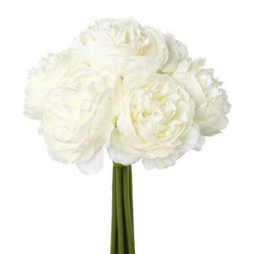 Artificial bouquet of cabbage roses MURZO, white, 9"/23cm