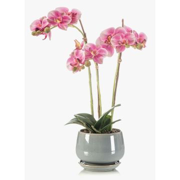 Artificial Phalaenopsis orchid JOLANA in a ceramic pot, pink, 18"/45cm
