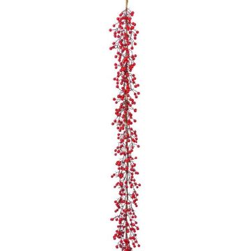 Artificial firethorn garland SIVRON, berries, red, 5ft/150cm