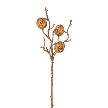 Artificial branch Walnut FRALMO with fruits, brown, 16"/40cm