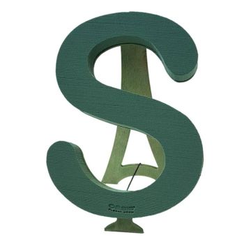 OASIS® Wet floral foam Letter S, Bioline wooden base, wooden stand, green, 16"x15"x2"/40x37x5cm OASIS® Wet floral foam Letter S, Bioline wooden base, wooden stand, green, 16"x15"x2"/40x37x5cm