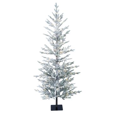 Artificial fir tree LILLESAND SPEED DELUXE, snow-covered, LEDs, 5ft/150cm, Ø26"/65cm
