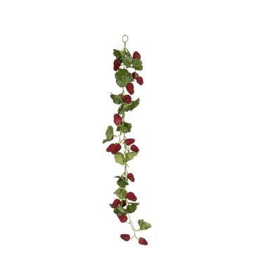 Artificial raspberry garland SHERIDAN with fruit, red, 55 cm