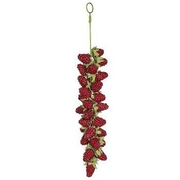Artificial hanger, raspberry THEOPHANIA, red, 30 cm