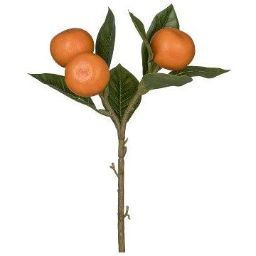 Artificial tangerine branch SHARLEEN with fruit, orange, 25cm
