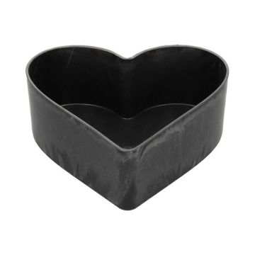 Heart-shaped decorative bowl HAVIN made of plastic, black, 10"x9"x3"/26x24x7,5cm
