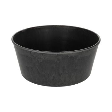 Round decorative bowl KIKINA made of plastic, black, 4"/10cm, Ø9"/24cm