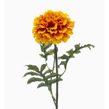 Artificial marigold flower VAZLEN, yellow-orange, 20"/50cm, Ø3.5"/9cm