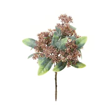 Artificial flower Osmanthus fragrans SIBENA on spike, beige-brown, 8"/20cm