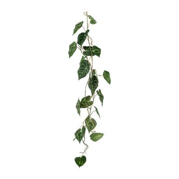 Artificial garland Anthurium PANZER, roots, green-white, 4ft/110cm