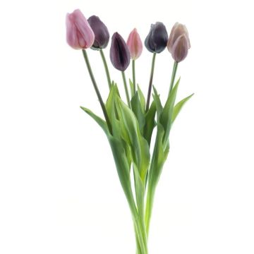 Artificial tulip bouquet LONA, mauve-violet, 18"/45cm, Ø8"/20cm