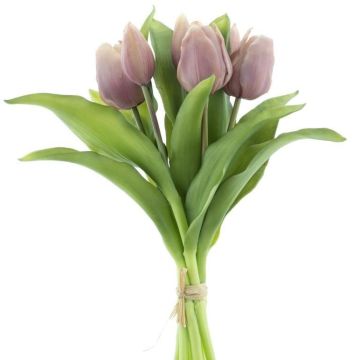 Artificial tulip bouquet LONA, light purple, 12"/30cm, Ø8"/20cm