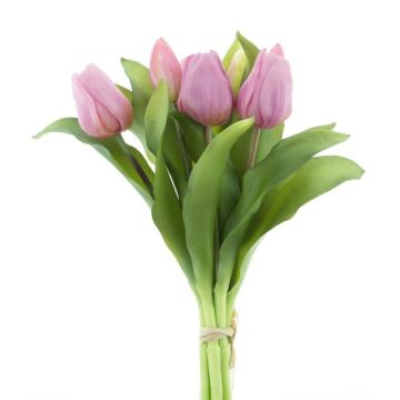 Artificial tulip bouquet LONA, mauve, 12"/30cm, Ø8"/20cm
