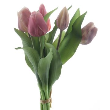 Artificial tulip bouquet LONA, pink-mauve, 12"/30cm, Ø8"/20cm