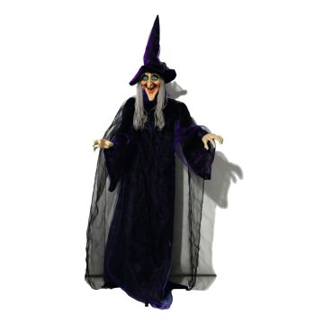 Halloween decoration witch FERDERRA with movement and sound function, LEDs, 175cm