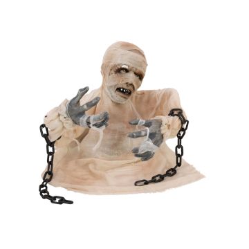 Halloween decoration mummy DIMARUS with chains, movement and sound function, LEDs, 40cm
