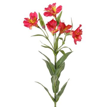 Decorative branch, Inca lily AUBERTA, fuchsia-yellow, 30"/75cm, Ø2.4"/6cm