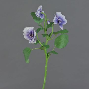 Decorative branch Pansy SIANIE, purple-blue-white, 14"/35cm, Ø1.6"-2.4"/4-6cm