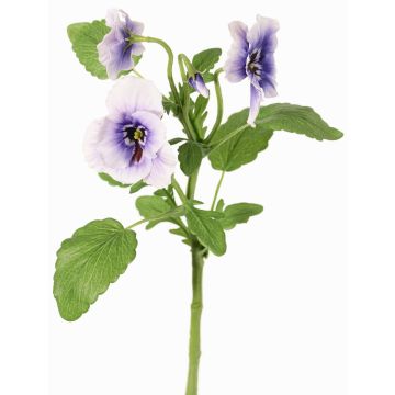 Decorative branch pansy SIANIE, purple-blue-white, 14"/35cm, Ø2"-2.6"/5-6.5cm