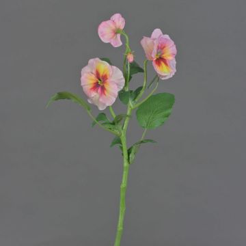 Decorative branch Pansy SIANIE, pink-fuchsia-yellow, 14"/35cm, Ø1.6"-2.4"/4-6cm