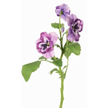 Decorative branch pansy SIANIE, violet-blue-white, 14"/35cm, Ø2"-2.6"/5-6.5cm