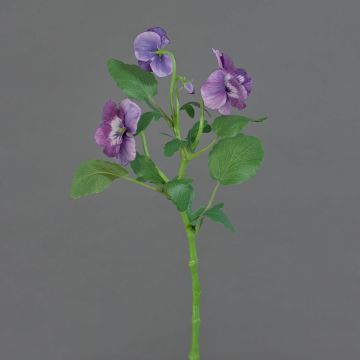 Decorative branch Pansy SIANIE, violet-white, 14"/35cm, Ø1.6"-2.4"/4-6cm