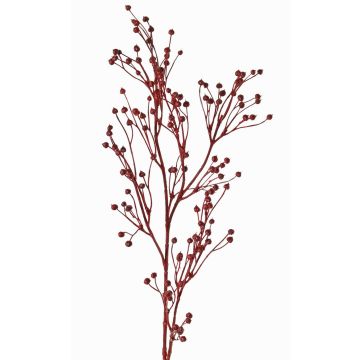 Decorative flax branch QUOLL with ears, red, 26"/65cm
