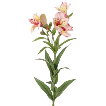 Decorative Inca lily branch AUBERTA, pink-fuchsia-yellow, 30"/75cm, Ø2.4"/6cm