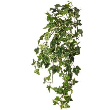 ARJANA artificial ivy hanging plant, with support stick, flame-retardant, green and white, 75cm