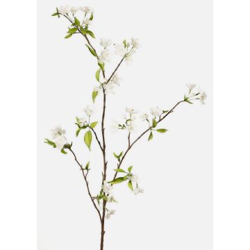Decorative pear blossom branch CLIVE, blossoms, white, 4ft/115cm