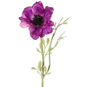 Artificial anemone OKAPI, violet, 22"/55cm, Ø4"/10cm