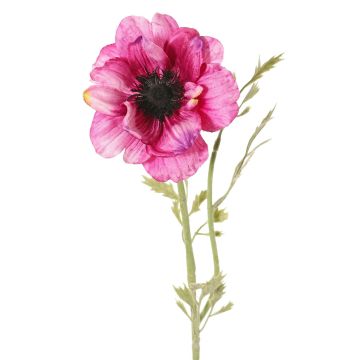 Artificial anemone OKAPI, pink-fuchsia, 22"/55cm, Ø4"/10cm