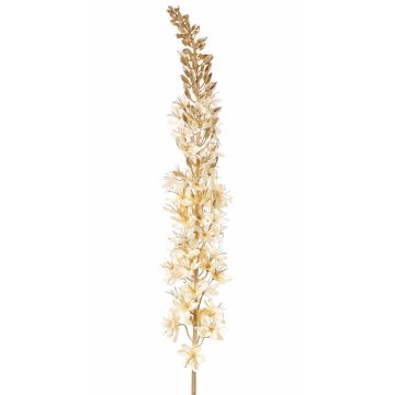 Artificial velvet steppe candle UCHANA, cream-gold, 4ft/110cm, Ø2.8"/7cm