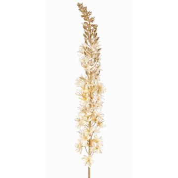 Artificial velvet steppe candle UCHANA, cream-gold, 4ft/110cm, Ø2.8"/7cm