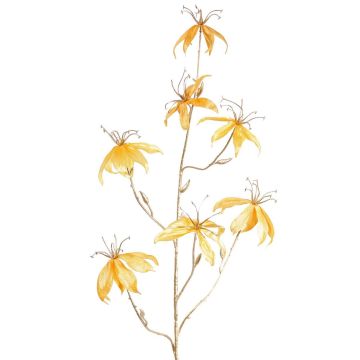 Velvet Gloriosa decorative branch NESTOS, yellow-gold, 4ft/110cm Velvet Gloriosa decorative branch NESTOS, yellow-gold, 4ft/110cm
