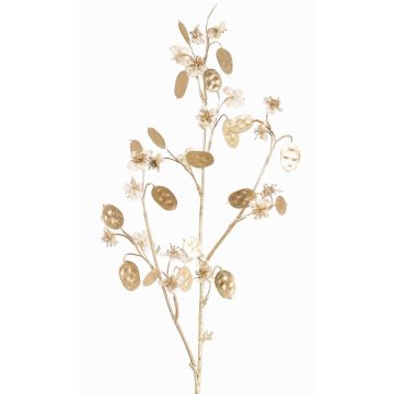 Artificial satin lunaria branch PINDUS with flowers, cream-gold, 33"/85cm Artificial satin lunaria branch PINDUS with flowers, cream-gold, 33"/85cm