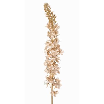 Artificial velvet steppe candle UCHANA, beige-gold, 4ft/110cm, Ø2.8"/7cm