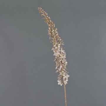 Artificial velvet steppe candle UCHANA, beige-gold, 4ft/110cm, Ø2.8"/7cm