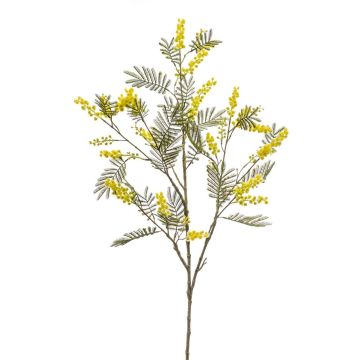 Artificial mimosa branch ACARO with flowers, yellow, 4ft/110cm