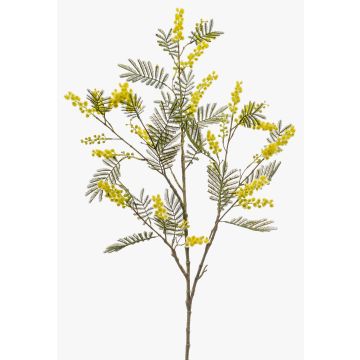 Artificial mimosa branch ACARO with flowers, yellow, 4ft/110cm