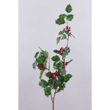 Artificial holly branch YUKARI with berries, green, 3ft/100cm Artificial holly branch YUKARI with berries, green, 3ft/100cm